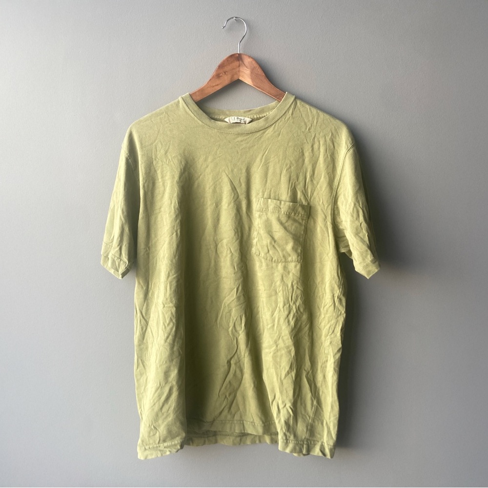 L.L.Bean Olive Green Carefree Unshrinkable T-Shirt